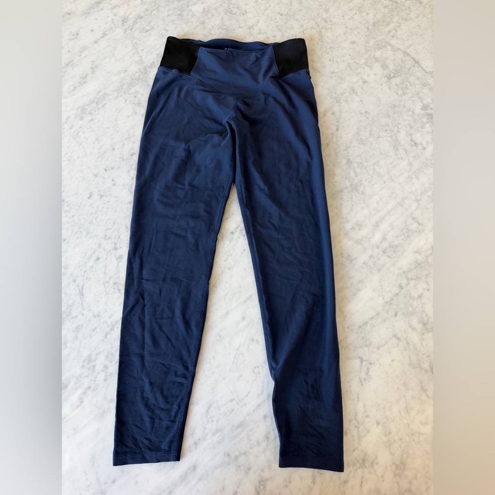 Carbon38 Melt Fabric Leggings Navy Black Size Large